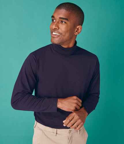Henbury Long Sleeve Roll Neck Top 3