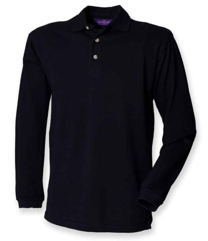 Henbury Long Sleeve Cotton Piqué Polo Shirt 0
