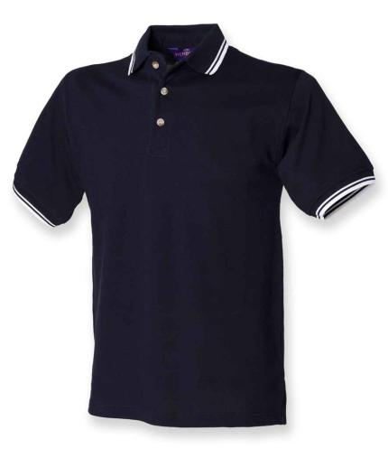 Henbury Contrast Double Tipped Cotton Piqué Polo Shirt