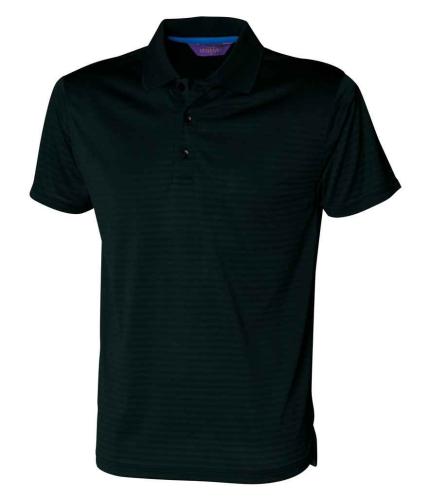 Henbury Coolplus® Textured Stripe Piqué Polo Shirt 0