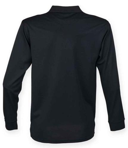 Henbury Unisex Long Sleeve Coolplus® Piqué Polo Shirt 2