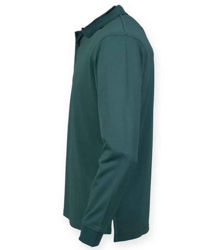 Henbury Unisex Long Sleeve Coolplus® Piqué Polo Shirt 1