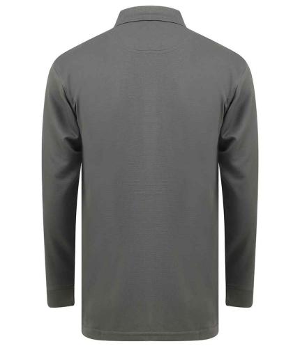 Henbury Unisex Long Sleeve Coolplus® Piqué Polo Shirt 2