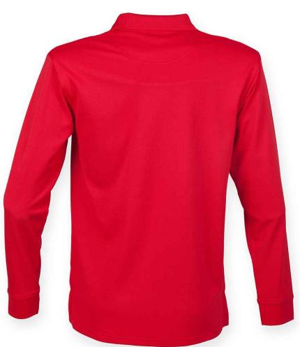 Henbury Unisex Long Sleeve Coolplus® Piqué Polo Shirt 2