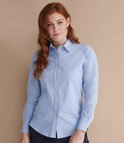 Henbury Ladies Long Sleeve Classic Oxford Shirt 3