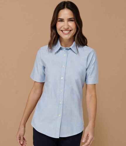 Henbury Ladies Short Sleeve Classic Oxford Shirt 3