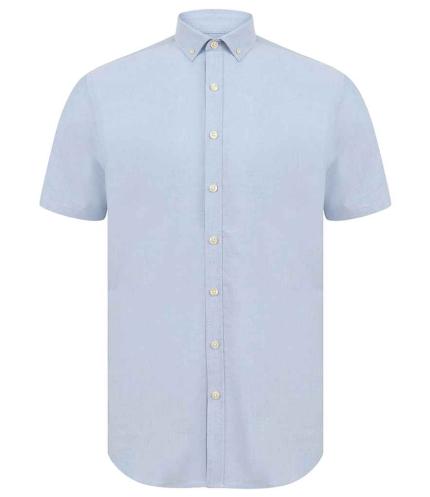 Henbury Modern Short Sleeve Slim Fit Oxford Shirt 0