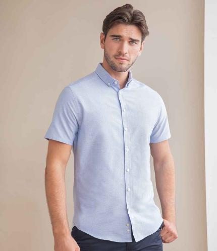 Henbury Modern Short Sleeve Slim Fit Oxford Shirt 3