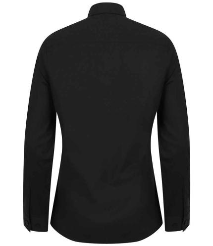 Henbury Ladies Long Sleeve Stretch Poplin Shirt 2