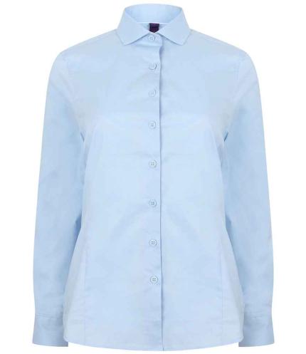 Henbury Ladies Long Sleeve Stretch Poplin Shirt