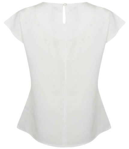 Henbury Ladies Pleat Front Short Sleeve Blouse 2