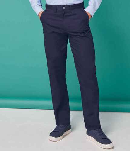 Henbury 65/35 Flat Fronted Chino Trousers 2