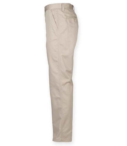 Henbury Ladies 65/35 Flat Fronted Chino Trousers 1