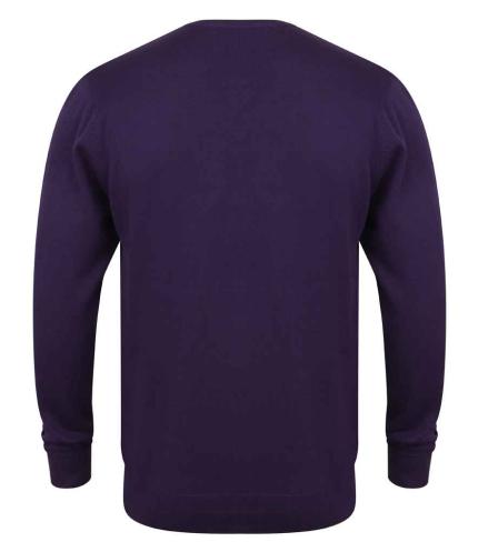 Henbury Lightweight Cotton Acrylic V Neck Sweater 2