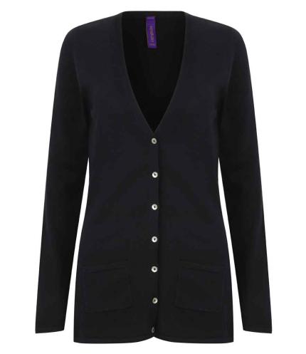 Henbury Ladies Cotton Acrylic V Neck Cardigan