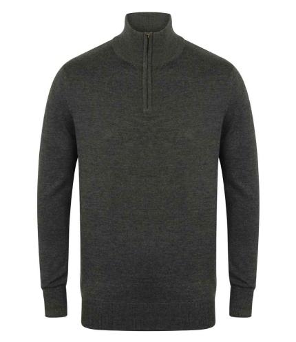 Henbury Zip Neck Sweater