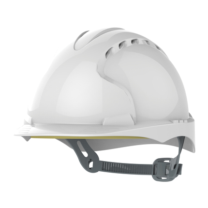 JSP EVO3 Safety Helmet - Slip Ratchet - Vented - White