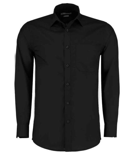 Kustom Kit Long Sleeve Tailored Poplin Shirt