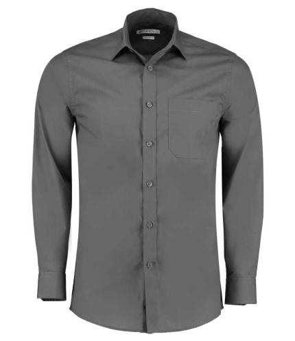 Kustom Kit Long Sleeve Tailored Poplin Shirt