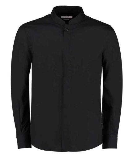 Kustom Kit Long Sleeve Tailored Mandarin Collar Shirt