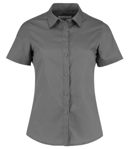 Kustom Kit Ladies Short Sleeve Tailored Poplin Shirt