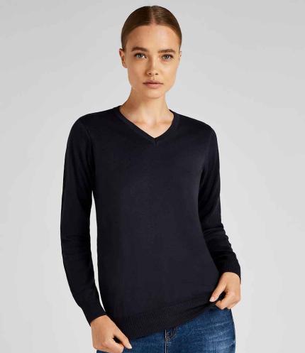 Kustom Kit Ladies Arundel Cotton Acrylic V Neck Sweater 2