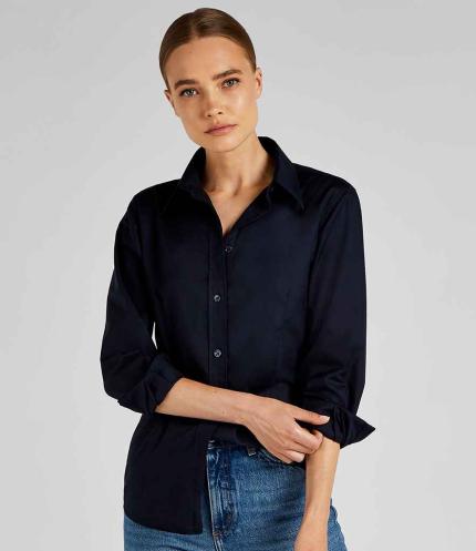 Kustom Kit Ladies Long Sleeve Tailored Workwear Oxford Shirt 2