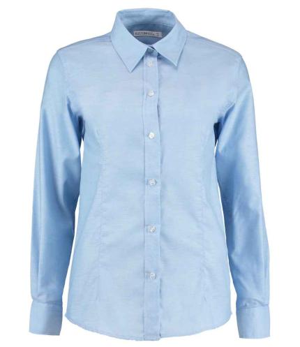 Kustom Kit Ladies Long Sleeve Tailored Workwear Oxford Shirt