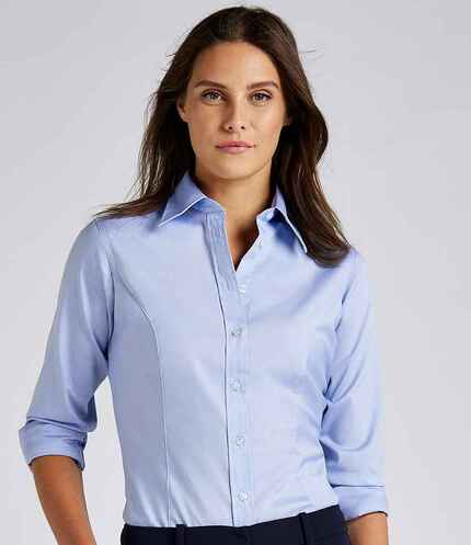 Kustom Kit Ladies Premium Long Sleeve Tailored Oxford Shirt 2