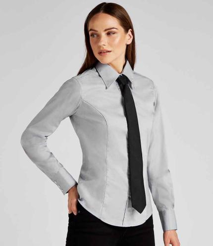 Kustom Kit Ladies Premium Long Sleeve Tailored Oxford Shirt 2