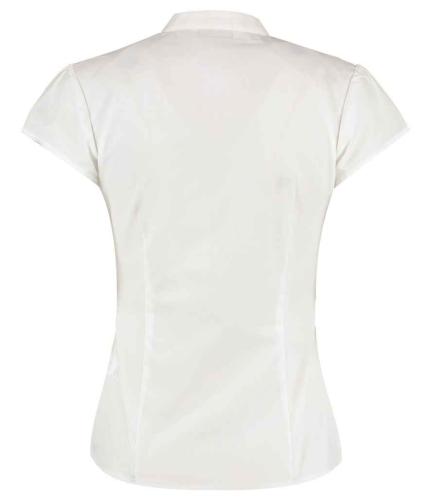 Kustom Kit Ladies Cap Sleeve V Neck Tailored Continental Blouse 1