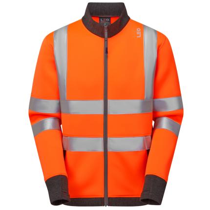Leo Workwear Arganite Ecoviz Hi Vis Zipped Sweatshirt 1