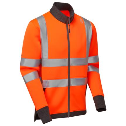 Leo Workwear Arganite Ecoviz Hi Vis Zipped Sweatshirt 2