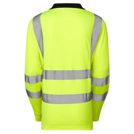 Leo Workwear Beaford Ecoviz Hi Vis Comfort Womens Sleeved Polo Shirt 1