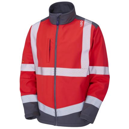 Leo Workwear Bowden Ecoviz Hi Vis Softshell Jacket