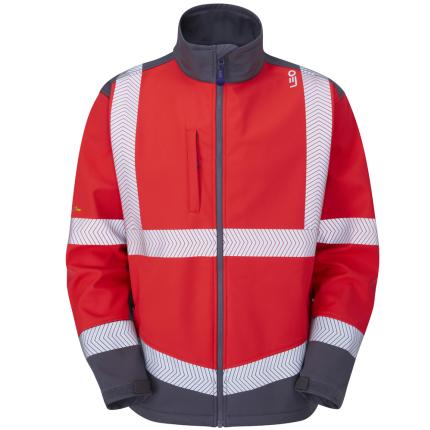 Leo Workwear Bowden Ecoviz Hi Vis Softshell Jacket 1