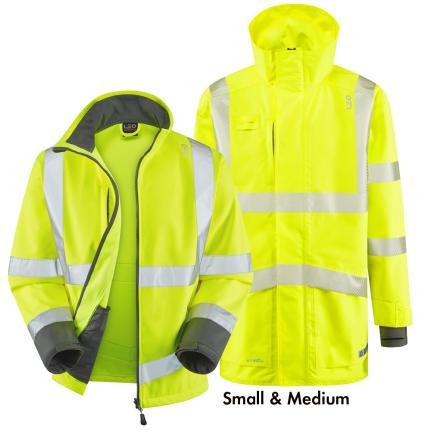 Leo Workwear Clovelly Hi Vis 3-in-1 Anorak with Buckland Softshell Jacket 1