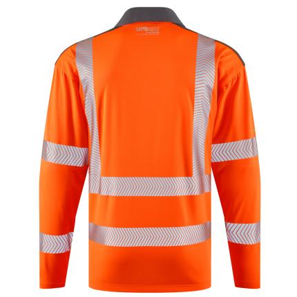 Leo Workwear Georgeham Ecoviz Hi Vis Coolmax High Performance Sleeved Polo Shirt 2