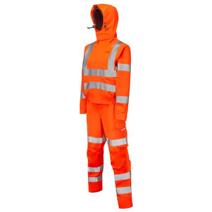 Leo Workwear Honeychurch Ecoviz Hi Vis 10Kx Performance+ Womens Breathable Jacket And Overtrouser