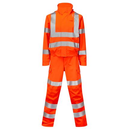 Leo Workwear Honeychurch Ecoviz Hi Vis 10Kx Performance+ Womens Breathable Jacket And Overtrouser 1