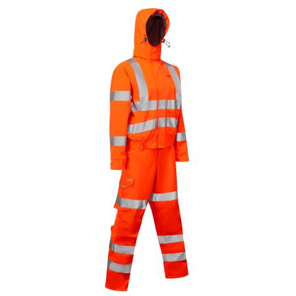 Leo Workwear Honeychurch Ecoviz Hi Vis 10Kx Performance+ Womens Breathable Jacket And Overtrouser 2