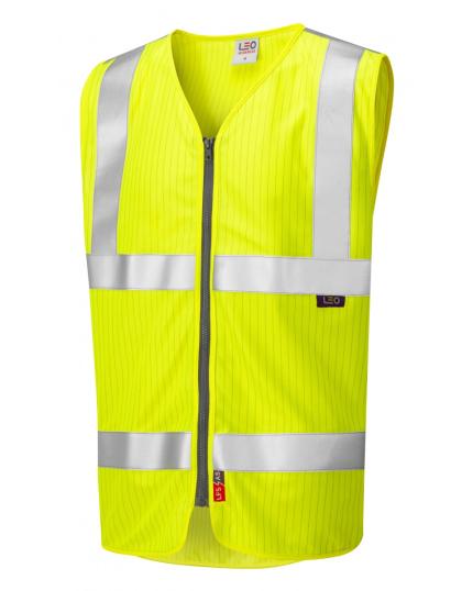 LEO JACOBSTOWE ISO 20471 Cl 2 LFS/AS Waistcoat Zip (EN 14116/EN 1149)