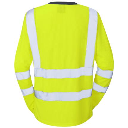 Leo Workwear Lydford Ecoviz Hi Vis Comfort Womens Sleeved T-Shirt 1