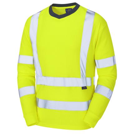 Leo Workwear Riverton Ecoviz Hi Vis Comfort Sleeved T-Shirt