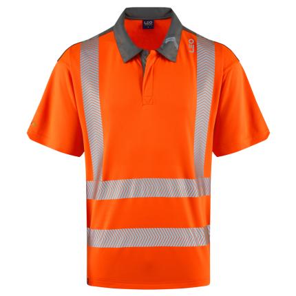 Leo Workwear Trimstone Ecoviz Hi Vis Coolmax High Performance Polo Shirt