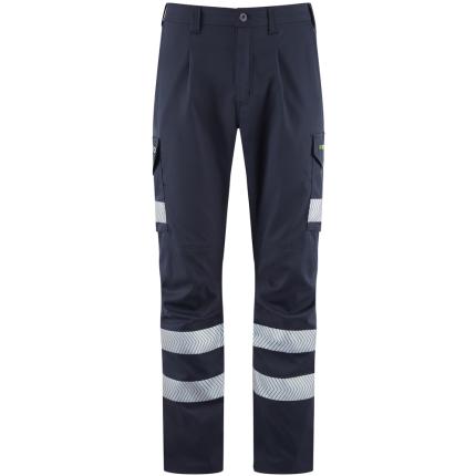 Leo Workwear Winsford Ecoviz Hi Vis Lightweight Polyester Stretch Cargo Trouser