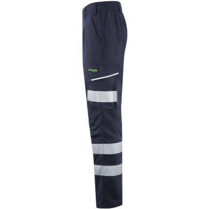 Leo Workwear Winsford Ecoviz Hi Vis Lightweight Polyester Stretch Cargo Trouser 1