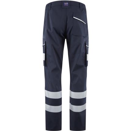 Leo Workwear Winsford Ecoviz Hi Vis Lightweight Polyester Stretch Cargo Trouser 2