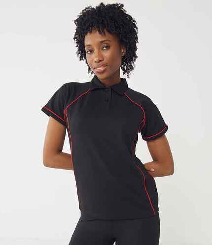 Finden + Hales Ladies Performance Piped Polo Shirt 1