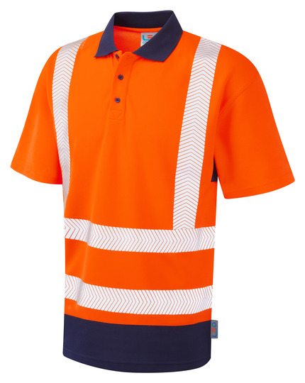 Leo Mortehoe Iso 20471 Cl 2 Dual Colour Coolviz Plus Polo Shirt Hv Orangenavy Order Uniform 